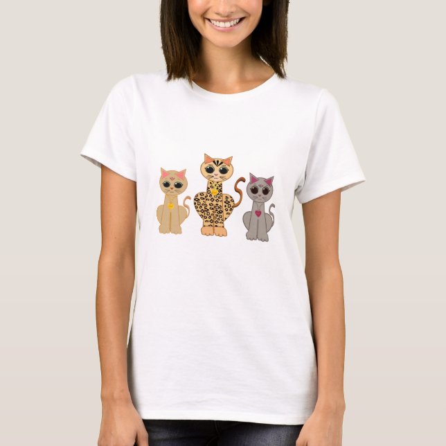 Camiseta Moda Tres Gatos Cutos (Anverso)