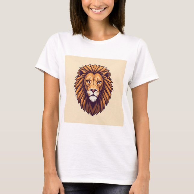 Camiseta Moda un emblema geométrico de león para un salvavi (Anverso)
