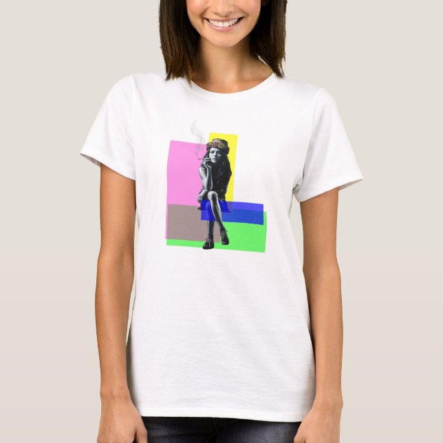 Camiseta Moda urbana: Chica inspirado en banksy (Anverso)