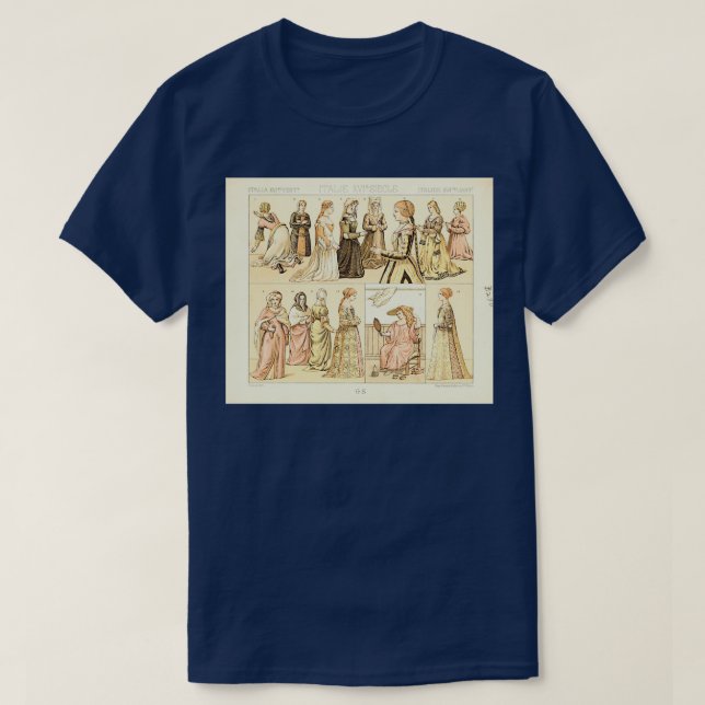 Camiseta Moda y estilo de vida antiguos italianos del siglo (Diseño del anverso)