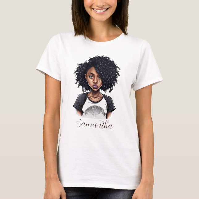 Camiseta Moda y mujer africana clásica (Anverso)