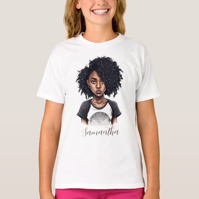 Camiseta Moda y mujer africana clásica (Anverso)