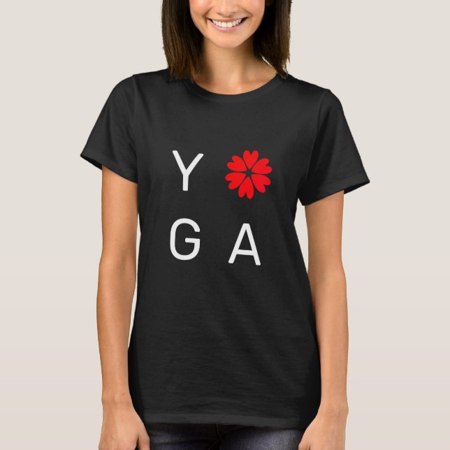 Camiseta Moda Yoga Heart Flower (Anverso)