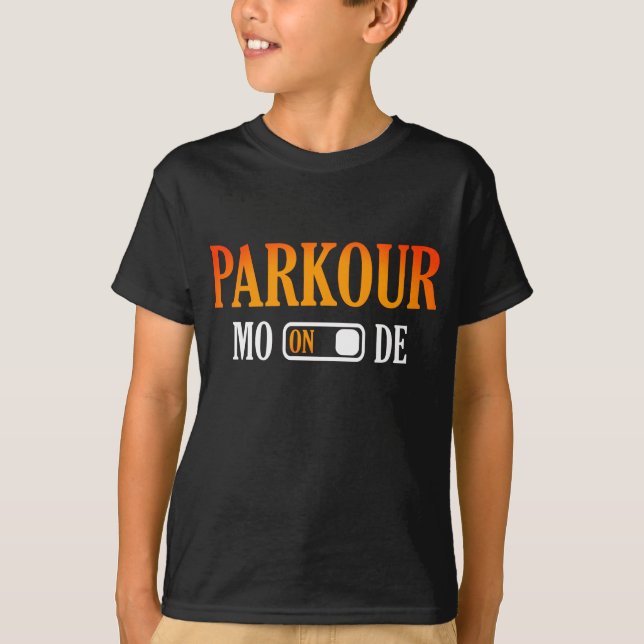Camiseta Modalidad De Parkour Sobre La Tipografía Moderna (Anverso)