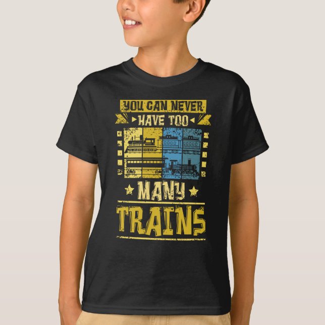 Camiseta Model Railway Never Too Many Trains (Anverso)