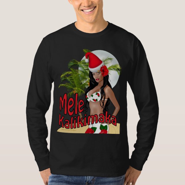 Camiseta modela 04 del navidad de Wahine Mele (Anverso)
