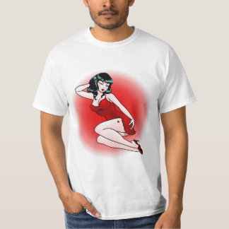 Camiseta modela del arte pop del chica de los