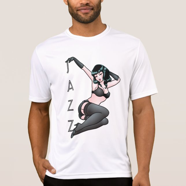 Camiseta modela retra del bailarín del jazz de la (Anverso)