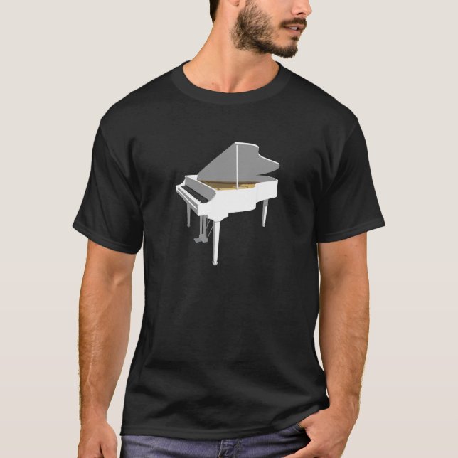 Camiseta  Modelo 3D:Gran piano blanco: (Anverso)