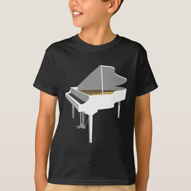 Camiseta  Modelo 3D:Gran piano blanco: (Anverso)