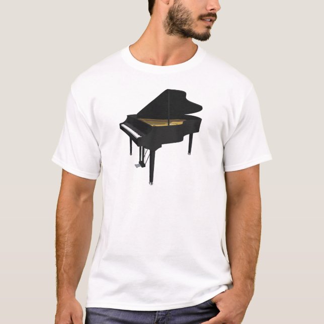 Camiseta  Modelo 3D:Gran piano negro: (Anverso)
