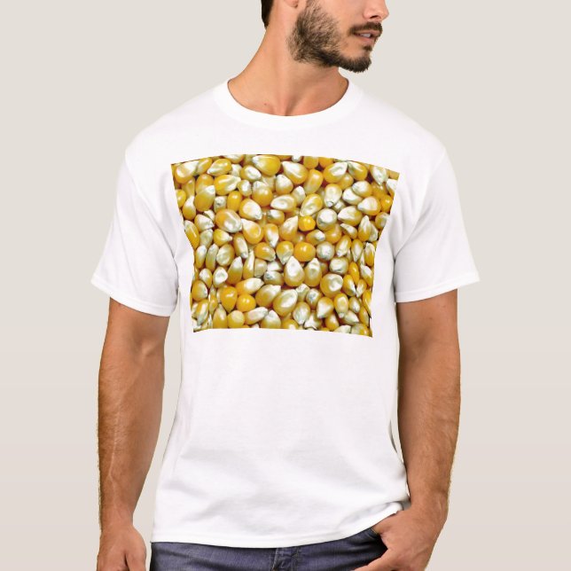 Camiseta Modelo amarillo de los corazones de las palomitas (Anverso)