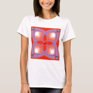 Camiseta Modelo céltico rojo del fractal del corazón