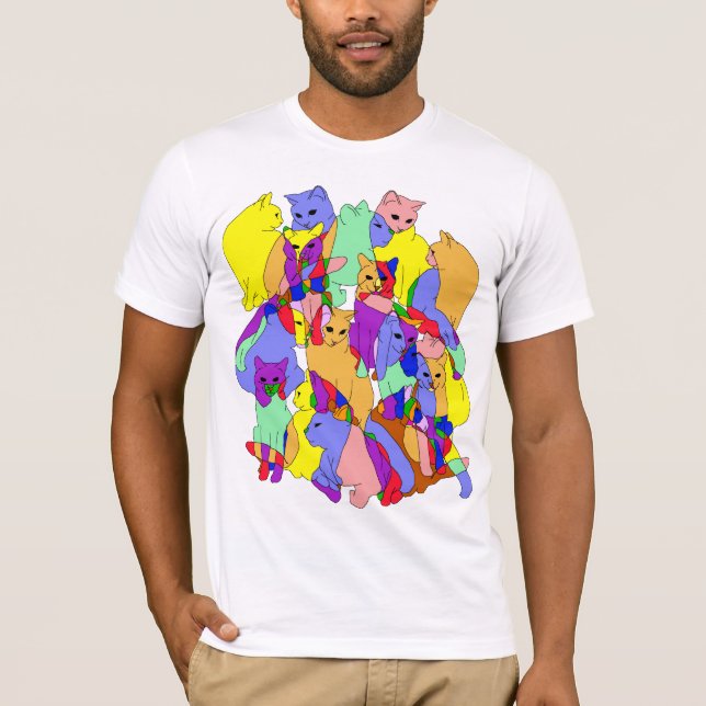 Camiseta Modelo colorido del gato (Anverso)