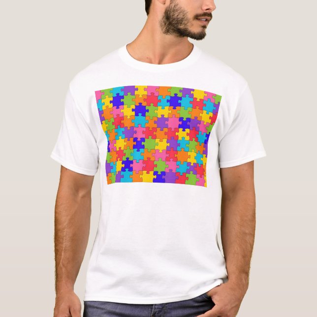 Camiseta Modelo colorido del rompecabezas (Anverso)