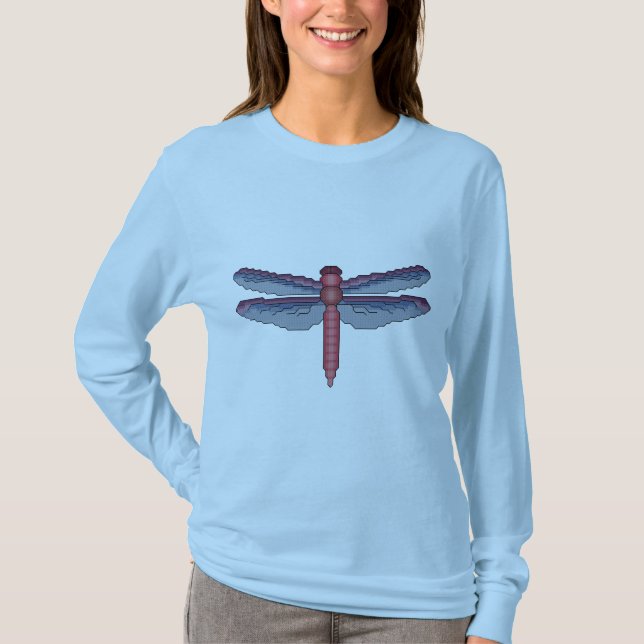 Camiseta Modelo cruzado de la puntada de la libélula (Anverso)
