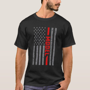 Camiseta Modelo de bandera estadounidense de cosecha de vin
