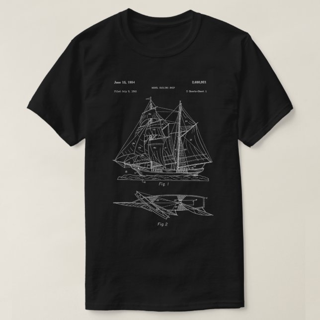 Camiseta Modelo de barco velero Diseño de barco de vela Mo (Diseño del anverso)