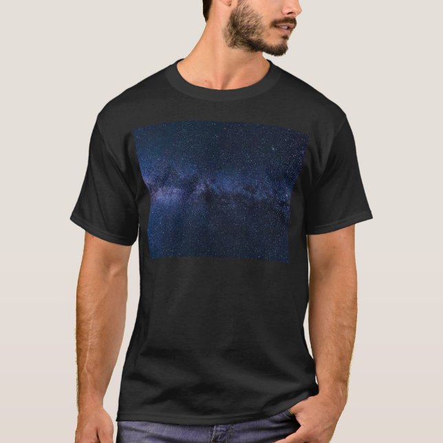 Camiseta Modelo de estrellas azul marino del universo de la (Anverso)