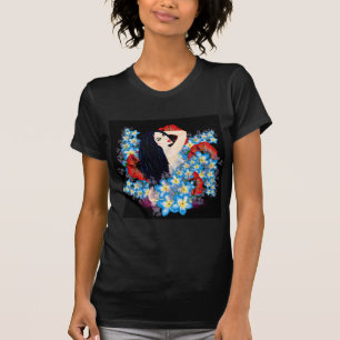 Camiseta Modelo de glamour en cama de flores de amapola, AR