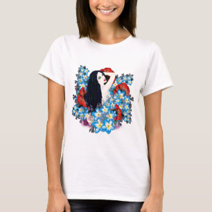 Camiseta Modelo de glamour en cama de flores de amapola, AR