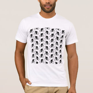 Camiseta Modelo de la bicicleta en blanco y negro.