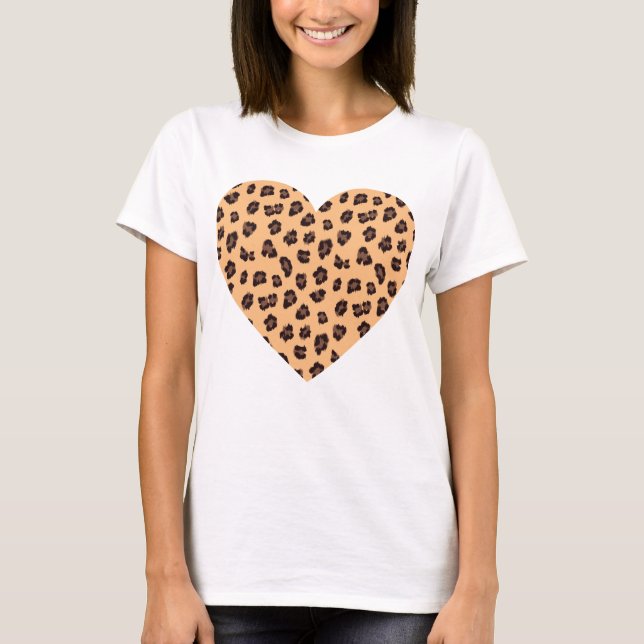 Camiseta Modelo de la impresión de la piel del leopardo (Anverso)