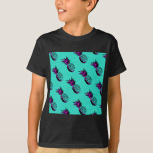 Camiseta modelo de la piña de las azules turquesas del