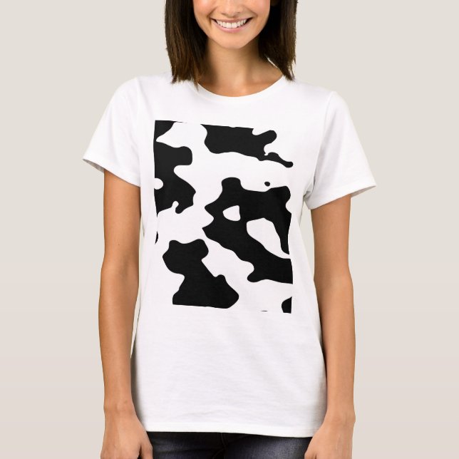 Camiseta Modelo de la vaca blanco y negro (Anverso)