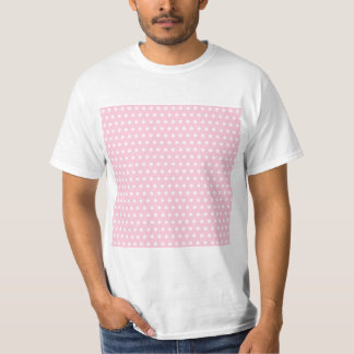 Camiseta Modelo de lunares rosado y blanco