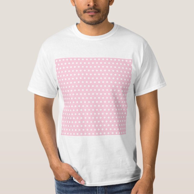 Camiseta Modelo de lunares rosado y blanco (Anverso)