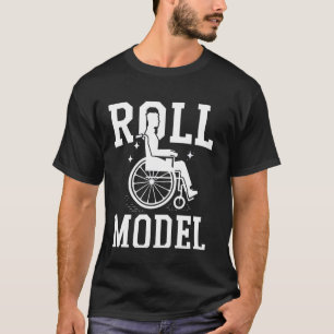 Camiseta Modelo de Rodillo para Silla de Ruedas Discapacita