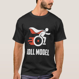 Camiseta Modelo de Rodillo para Silla de Ruedas Discapacita