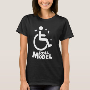 Camiseta Modelo de rollo para silla de ruedas con discapaci