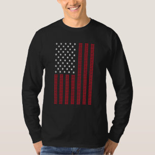 Camiseta Modelo de tren de ferrocarril patriótico Trach Fla