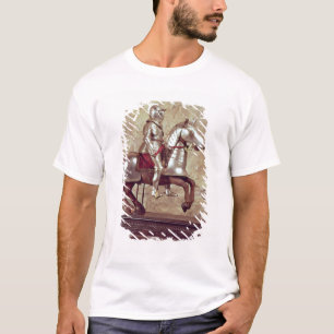 Camiseta Modelo de un caballo y de un jinete bardados,