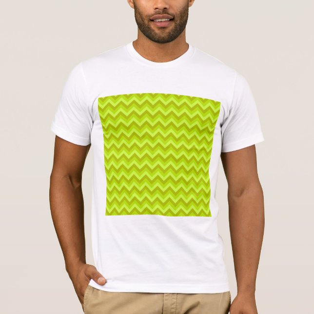 Camiseta Modelo de zigzag de la verde lima (Anverso)