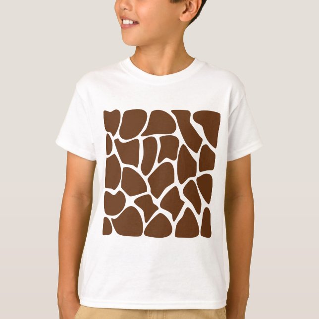 Camiseta Modelo del estampado de girafa en Brown oscuro (Anverso)