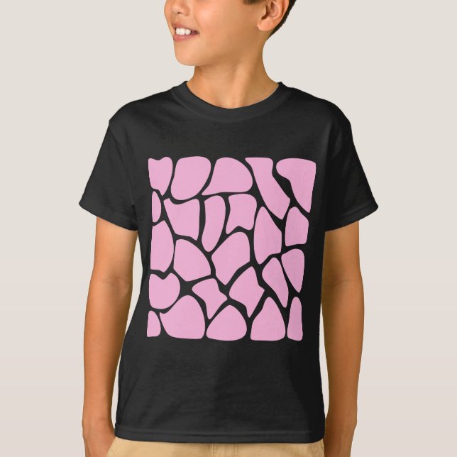Camiseta Modelo del estampado de girafa en rosa del (Anverso)