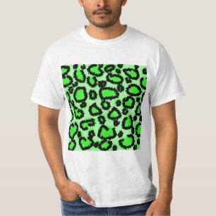 Camiseta Modelo del estampado leopardo del negro y de la