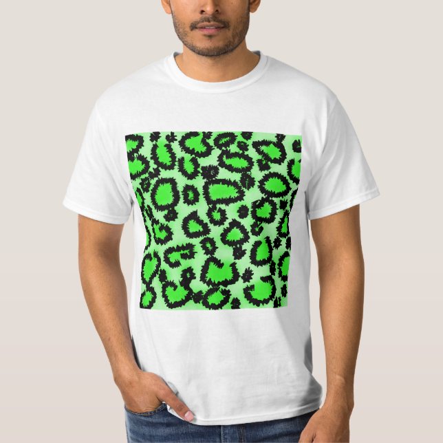 Camiseta Modelo del estampado leopardo del negro y de la (Anverso)
