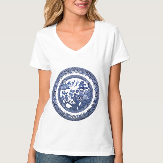 Camiseta Modelo del sauce del vintage (Anverso)