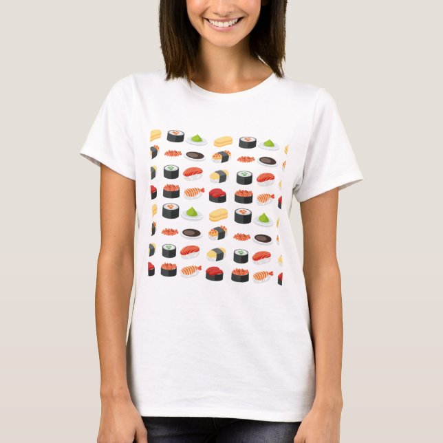 Camiseta Modelo del sushi de la diversión (Anverso)
