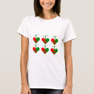 Camiseta Modelo escandinavo lindo del corazón del navidad
