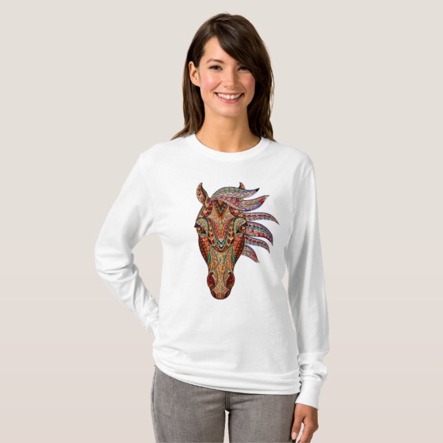 Camiseta modelo geométrico del animal del fractal del (Anverso completo)