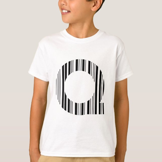 Camiseta Modelo inicial del código de barras de la CLAVE de (Anverso)