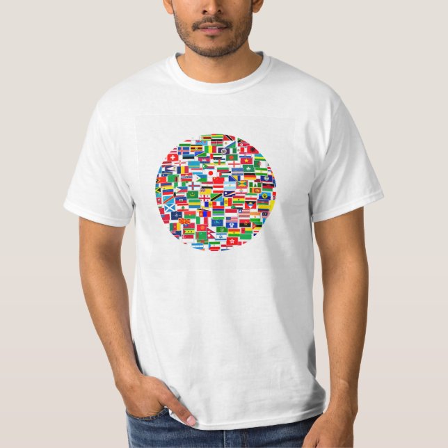 Camiseta Modelo internacional de las banderas (Anverso)