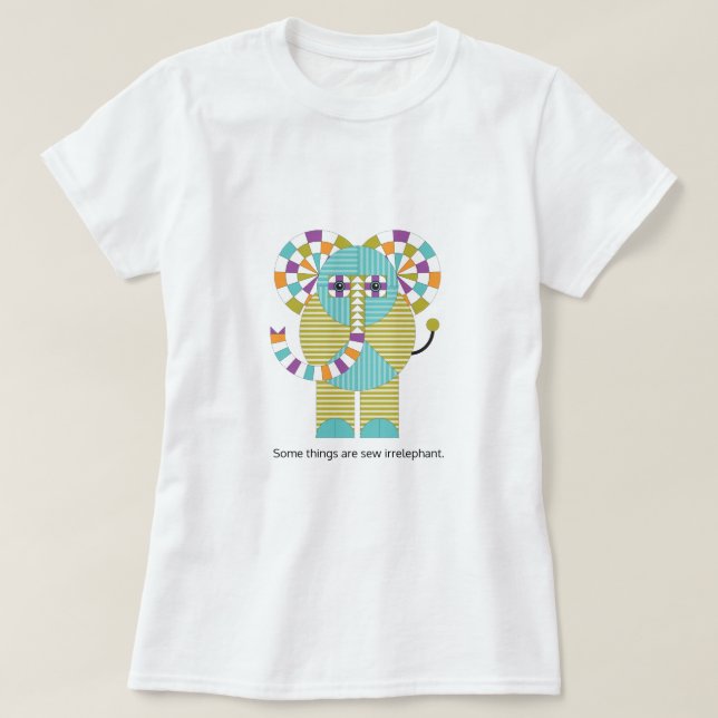 Camiseta Modelo moderno juguetón del edredón del elefante (Diseño del anverso)