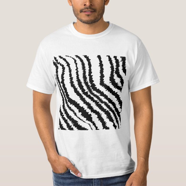 Camiseta Modelo negro del estampado de zebra (Anverso)