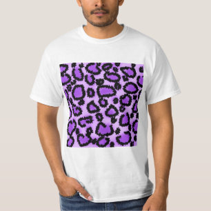 Camiseta Modelo púrpura y negro del estampado leopardo